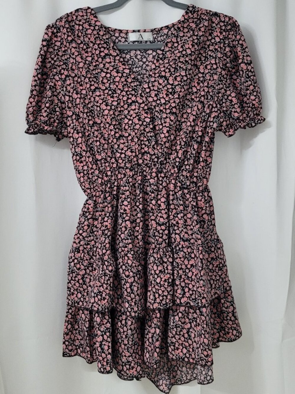 AZ Floral Tiered Ruffle Mini Dress